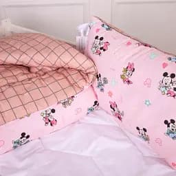Набір дитячий MirSon зима Kids Time 20-0042 Pink Mikey Mouse 110x140 см бавовна: ковдра з подушкою (2200009671265) - мініатюра 2