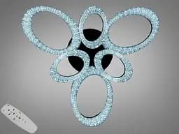 Сучасна стельова LED люстра Diasha 5607/3+3BK чорна з пультом 80W 80 см до 20 м2