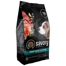 Сухой корм Savory Puppy для щенков всех пород, со свежей индейкой и курицей, 3 кг