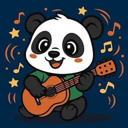 Картина за номерами для дітей "Панда з гітарою" Ideyka 25х25 см КНО1304