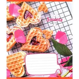 Зошит учнівський "Солодкі серця" Leader 012-500325K-2 в клітинку, 12 аркушів (959050)