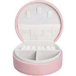 Скринька-органайзер для прикрас Yiwu дорожня на кнопці 10x9x4.5 см рожевий HP-5-31P