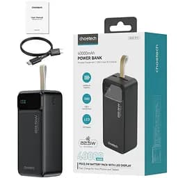 УМБ Choetech 40000mAh, 22,5W PD QC3.0, USB-C In/out, 2xUSB-A Li-pol чорна (B731-ACBK) - мініатюра 5