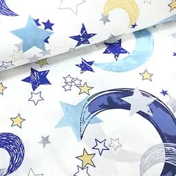 Дитяча постільна білизна в ліжечко MOON CS5, синій (MoonStarsBlueYellow_68Sky_140) - мініатюра 7