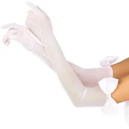 Довгі рукавички Leg Avenue Opera length bow top gloves White