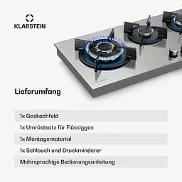 Газова варильна поверхня Klarstein Goldflame 4 Slim (10046473) - мініатюра 3
