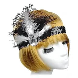 Резинка на голову з пером і камінцем