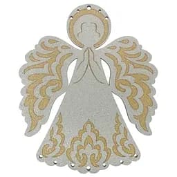 Прикраса новорічна Mis Lt Підвіска Янгол дерев'яна