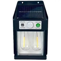 Вуличний накладний світильник Solar wall lamp YX-777-2W Ліхтар на сонячних батареях з датчиком руху Black