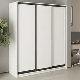 Шкаф-купе трехдверный MebelStar Стандарт BG 3ДСП 180x45x210 см Аляска белый (MBS-8220)