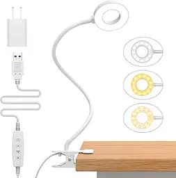 Світильник для читання iZELL, USB-лампа для читання книги в ліжку вночі, світлодіодна маленька настільна лампа із силіконовим