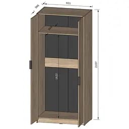 Шафа для речей Moreli Forte F-0012 зі штангою в стилі Loft 932х2107х590 мм Білий - мініатюра 2