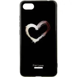 Чохол-накладка Toto Glass Fashionable Case Xiaomi Redmi 6A Heart on Black