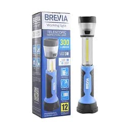 Ліхтар інспекційний телескопічний Brevia LED 3W COB+1W LED+8LED кемпінг 300lm 2000mAh(11330)