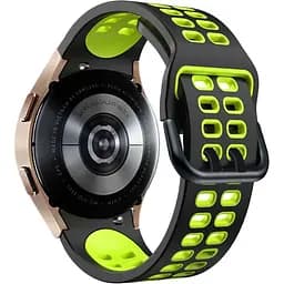 Ремінець для Samsung Galaxy Watch 4 Classic 46mm - чорно-зелений ширина кріплення 20мм силікон перфорація розмір L Watchbands Galaxy Sport (WB00S4GALAXYSPORT2CLASSIC446)