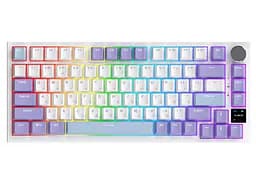 Клавіатура ігрова механічна бездротова Ajazz AK-820WP PRO White-Purple RGB Gift Switch Hot-Swap 2.4G/Bluetooth/USB
