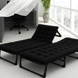 Розкладне ліжко (розкладачка) з матрацом і подушкою LEOBRO Black (LB-FB-A1-BLK) - мініатюра 2
