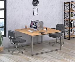 Подвійний письмовий стіл Loft design Q-140 (Дуб Крафт золотий)