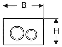 Клавіша змиву Geberit Delta20 хром глянсовий 115.127.21.1 - мініатюра 3