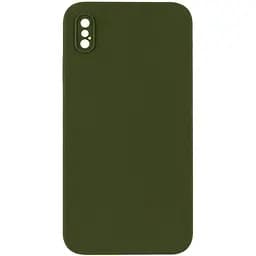 Чохол Silk Square Full Camera Protective (AA) NO LOGO для Apple iPhone X / XS (5.8") Зелений / Dark Olive