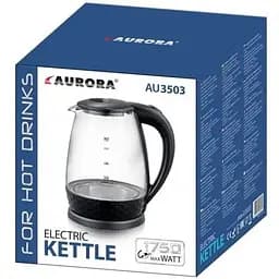 Електрочайник дисковий скляний Aurora AU 3503 Чорний - мініатюра 5
