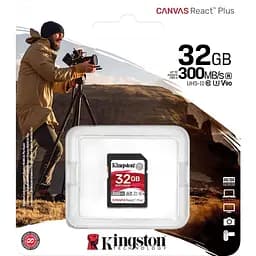 Карта пам'яті Kingston SDHC Canvas React Plus 32GB Class 10 UHS-II U3 V90 (SDR2/32GB) [141530] - мініатюра 3