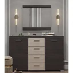 Великий комод Еверест К-7 Британія (ролики)/Дзеркало Британія венге/дуб молочний (EVR-2651)