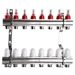 Коллектор с расходомерами, регуляторами и креплением ECO 001D 1″x8 000012642