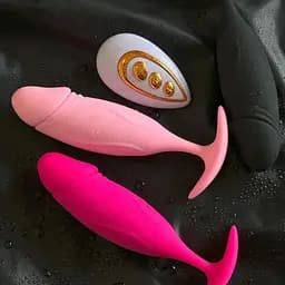 Масажер простати з пультом управління рожевий чорний, рожевий, фуксія