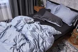 Комплект постільної білизни Moon&Star Satin Premium Skyline Gray сімейний 2х143х210 см наволочки 2х40х60 см - мініатюра 5