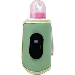 Портативний підігрівач для дитячих пляшечок MegaZayka з індикатором температури MGZ-0222(Green) 