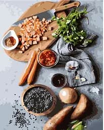 Набір для розпису по номерах Процес приготування, Strateg, 40x50 см, GS1385