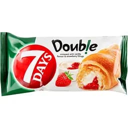 Круасан 7 Days Double зі смаком ванілі та полуниці, 60 г (924857)