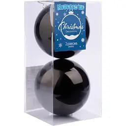 Набір новорічних куль Novogod'ko перламутровий 12 см чорний 2 шт. (974433)