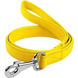 Поводок для собак Waudog Glamour кожаный, желтый