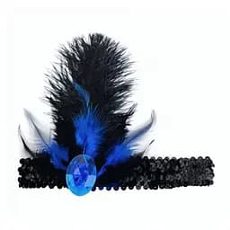 Резинка на голову c пером и камнем