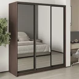 Шкаф-купе трехдверный MebelStar Уни BG 3 Зеркала 180x45x210 см Дуб ристрето (MBS-8154)