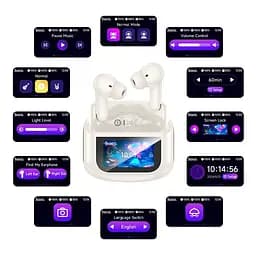 Бездротові навушники Hoco Sandy EQ21, true wireless, ANC, ENC, noise reduction touch screen, BT headset, BT5.4, 40mAh, 400mAh, white - мініатюра 2