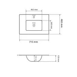 Умивальник VBI Mortara 70 white врізний VBI-018041, Білий - мініатюра 4