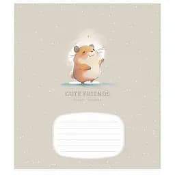 Зошит учнівський Школярик Cute friends 012-3292K-4 в клітинку 12 аркушів