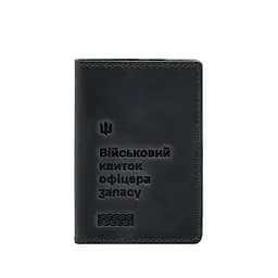 Шкіряна обкладинка для військового квитка офіцера запасу 8.2 темно-синій Crazy Horse - мініатюра 8
