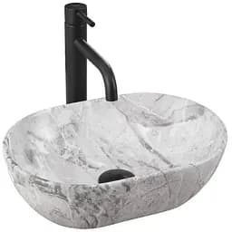 Умивальник Rea Amelia mini stone matt накладний REA-U9109, Сірий