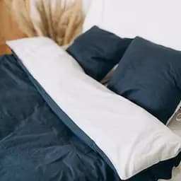 Комплект постельного белья сатин 100% хлопок темно-синий Sea Breeze - двуспальный