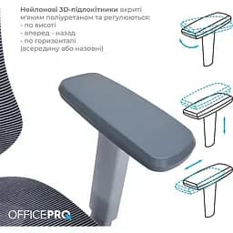 Крісло офісне Officepro Atlas OC630G-DG-DG Gray/Dark Gray (OC630-G-DG-DG) - мініатюра 9