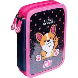 Пенал жесткий Yes HP-01 Puppy, 13х21х4 см, черный с розовым (533344)