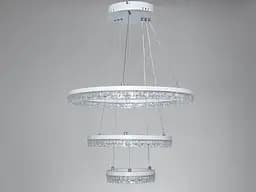Підвісна LED-люстра Diasha MD78200/600+400+200WH, біла, 3 світлові кільця, Ø60 см, 105 W - мініатюра 4