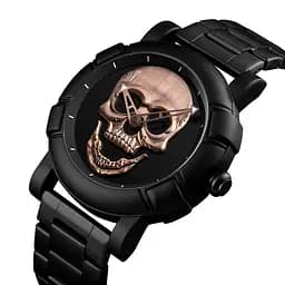 Оригінальний годинник Skmei Skull 9178 Black Gold - мініатюра 7