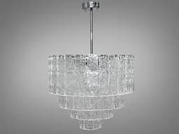 Нова люстра підвіс зі скляними елементами на 9 ламп, срібна люстра