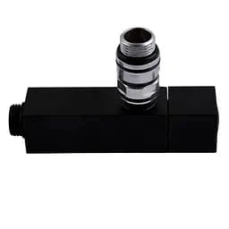 Набір кран напівоборотний кутовий з американкою Solomon Lux 1/2″ Cube Black 8888 (2шт.) 000021912 - мініатюра 3
