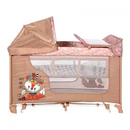 Манеж-кроватка Lorelli Moonlight 2 Layers Rocker Beige Foxy, бежевый (23718)